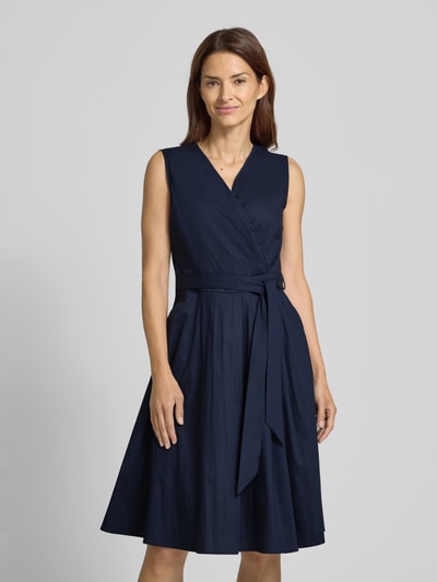 More & More Knielanges Wickelkleid mit V-Ausschnitt Marine 4
