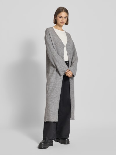 Gina Tricot Relaxed Fit Strickmantel mit Alpaka-Anteil Mittelgrau Melange 1