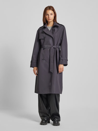 WITHBLACK Trenchcoat mit Bindegürtel Anthrazit 4