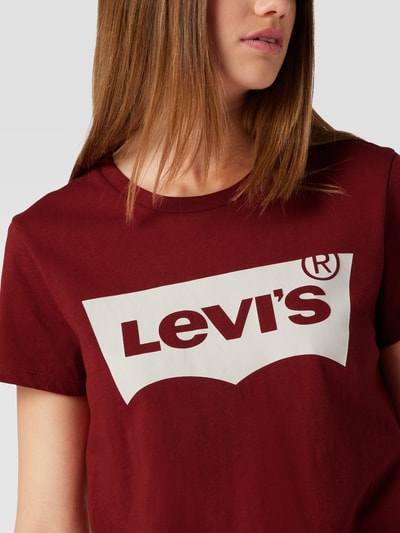 Levi's® T-Shirt mit Label-Print Modell 'THE PERFECT TEE' Bordeaux 3