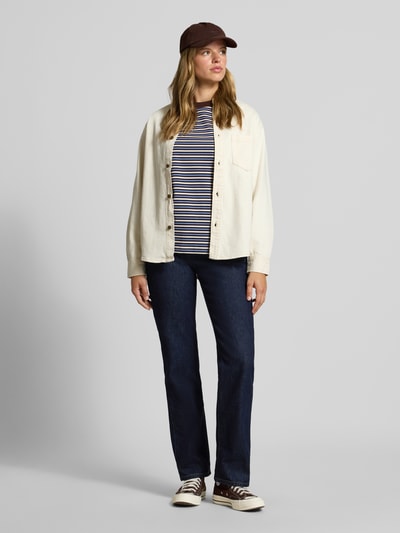 Carhartt Work In Progress Slim Fit Jeans mit Knopfverschluss Modell 'Noxon' Dunkelblau 1