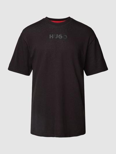 HUGO T-Shirt mit Label-Print Modell 'Daktai' Black 2