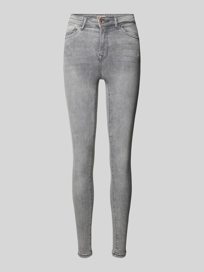 Only Skinny Fit Jeans im Used-Look Modell 'POWER' Mittelgrau 2