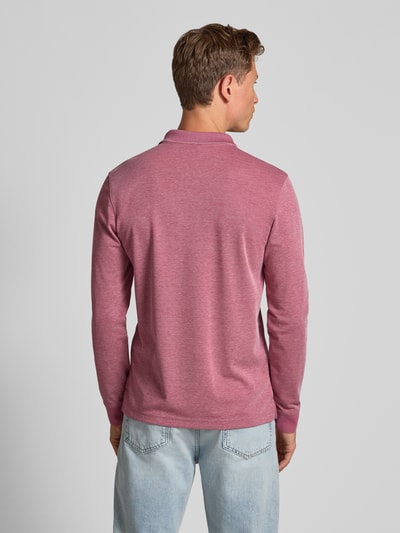 Christian Berg Men Regular fit poloshirt in design met lange mouwen Rosé - 5