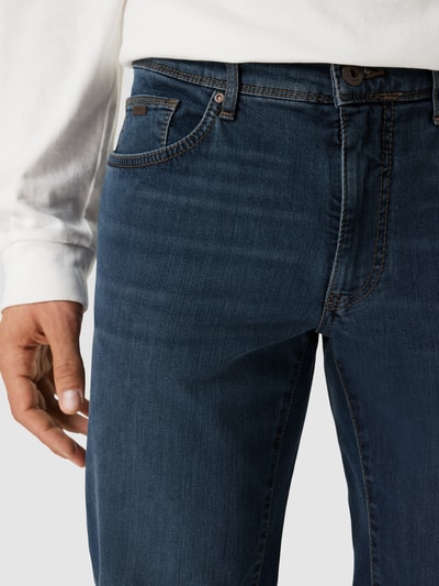 Brax Straight fit jeans met labeldetail, model 'CADIZ' Rookblauw - 3