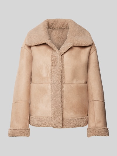 FREE/QUENT Sherpa Jacket mit Teilungsnähten Modell 'Lamby' Taupe 1