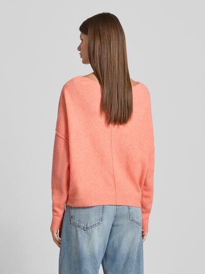 American Vintage Gebreide pullover met boothals, model 'DAMSVILLE' Koraal gemêleerd - 5