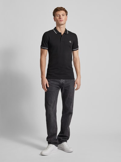 Calvin Klein Jeans Poloshirt mit Label-Stitching Black 1