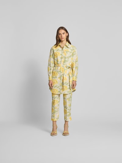 Kenzo Knielanges Kleid mit Knopfleiste GELB 1