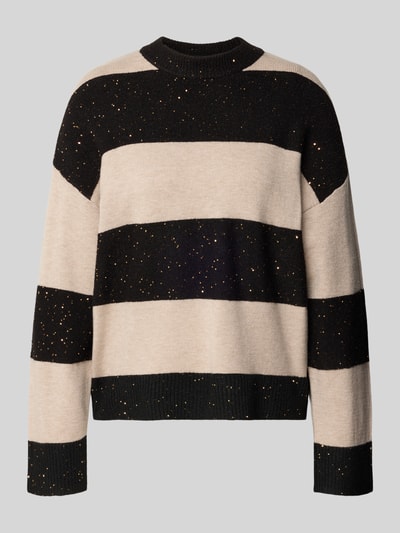 Christian Berg Woman Sweter z dzianiny o kroju oversized z prążkowanymi wykończeniami  Czarny 2