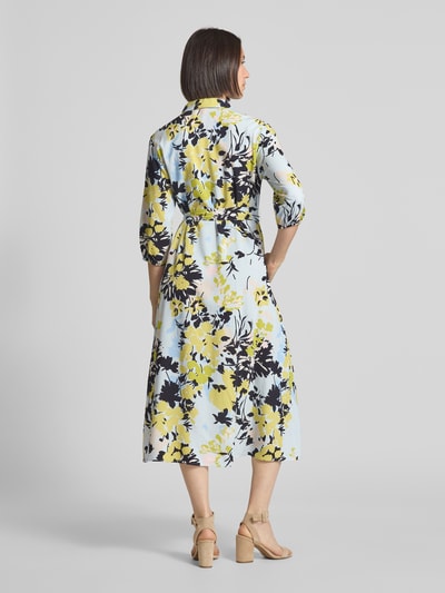 comma Hemdblusenkleid mit Bindegürtel Gruen 5