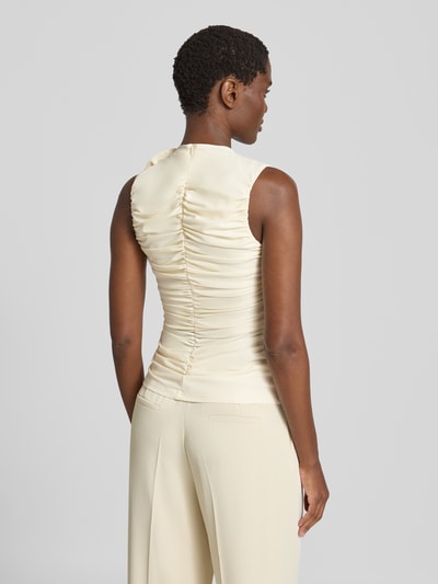 YAS Slim Fit Bluse mit floralem Besatz Modell 'Orchida' Offwhite 5