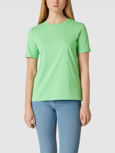 Pieces T-shirt z okrągłym dekoltem model ‘Ria’ Trawiasty zielony 4