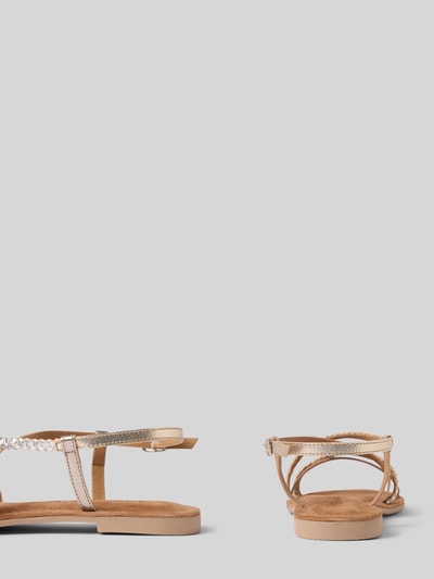 Tamaris Ledersandalette mit schmalen Riemen Gold 2