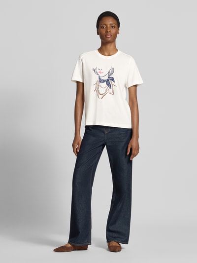 s.Oliver RED LABEL Relaxed Fit T-Shirt aus reiner Baumwolle Weiss 1