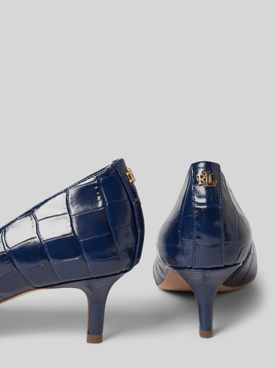 Lauren Ralph Lauren Lederpumps mit Strukturmuster Modell 'ADRIENNE' Marine 2