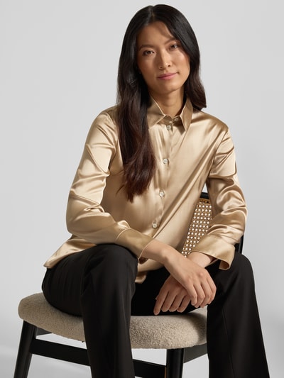 MM by Max Mara Regular Fit Hemdbluse aus Seiden-Mix Modell 'Navetta' Sand 3