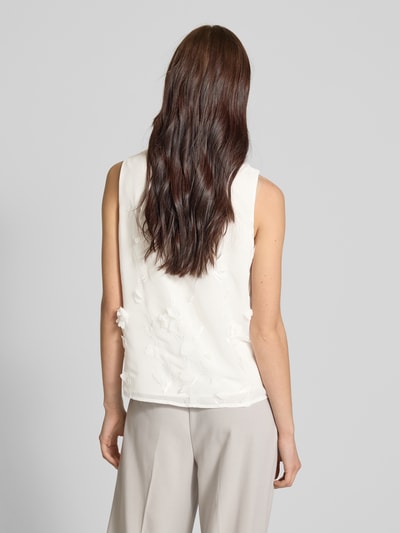 s.Oliver BLACK LABEL Regular Fit Blusentop mit floralen Applikationen Offwhite 5