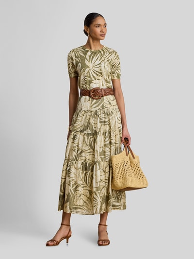 Lauren Ralph Lauren Szeroka spódnica maxi z czystej bawełny Oliwkowy 1