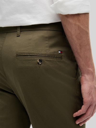 Tommy Hilfiger Chinosy o prostym kroju z mieszanki bawełny model 'DENTON' Khaki 3