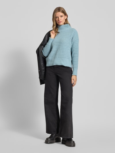 Only Regular fit gebreide pullover met ronde hals en kraag, model 'GLOBE' Oceaanblauw - 1