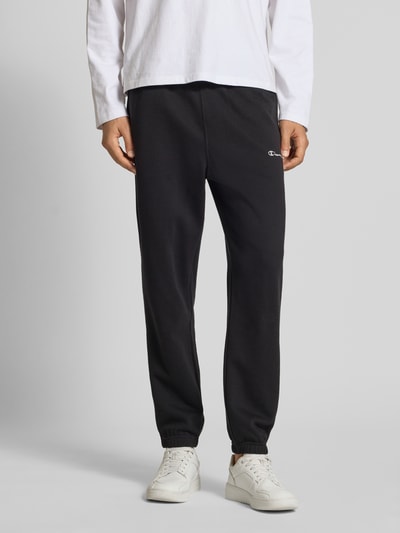CHAMPION Regular Fit Sweatpants mit Label-Stitching Black 4