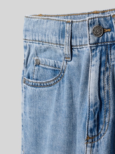 Productfoto, Wide Leg Skater Jeansshorts uit puur katoen van s.Oliver RED LABEL, denimlook, 5-pocketmodel, labelpatch