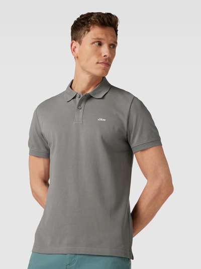 s.Oliver RED LABEL Poloshirt mit Label-Stitching Mittelgrau 3