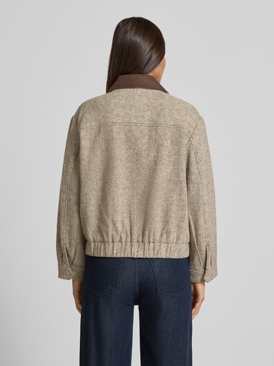 Gant Regular Fit Wolljacke Modell 'Contrast' Mittelbraun 5