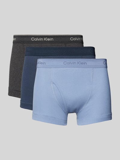 Calvin Klein Underwear Obcisłe bokserki z paskiem z logo w zestawie 3 szt. Błękitny 1