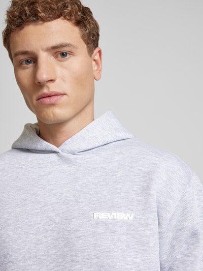 REVIEW Essentials hoodie met logo Lichtgrijs gemêleerd - 3