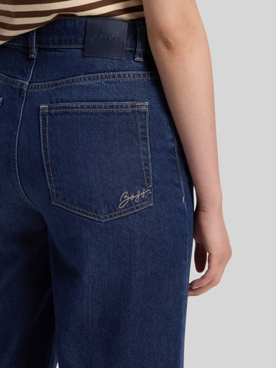 BOSS Orange Wide & Loose Fit Jeans aus Baumwoll-Lyocell-Mix Modell 'MARLENE' Dunkelblau 3