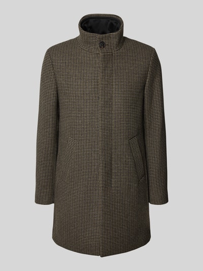 Matinique Regular fit lange jas met wol, model 'Harvey'' Middenbruin - 2