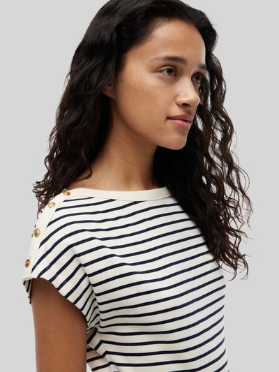 Tommy Hilfiger Regular Fit T-Shirt aus reiner Baumwolle mit Knopf-Details Ecru 3