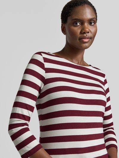 MORE & MORE 3/4-Shirt mit U-Boot-Ausschnitt Bordeaux 3
