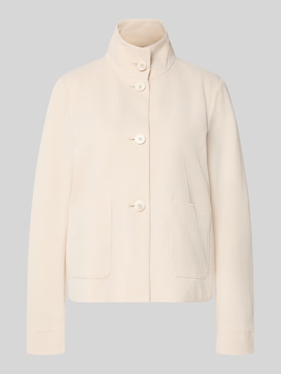 Produktfoto, Regular Fit Jacke mit Stehkragen von WHITE LABEL, elastyczna mieszanka bawełny, nakładane kieszenie, listwa guzikowa, kremowy odcień