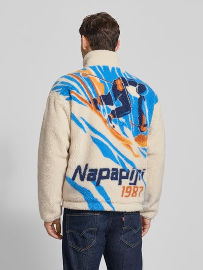 Napapijri Regular Fit Fleecejacke mit Stehkragen Modell 'T-FIEMME' Offwhite 5