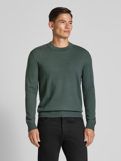 SELECTED HOMME Regular fit gebreide pullover van zuivere merinowol, model 'TRAY' Donkergroen - 4