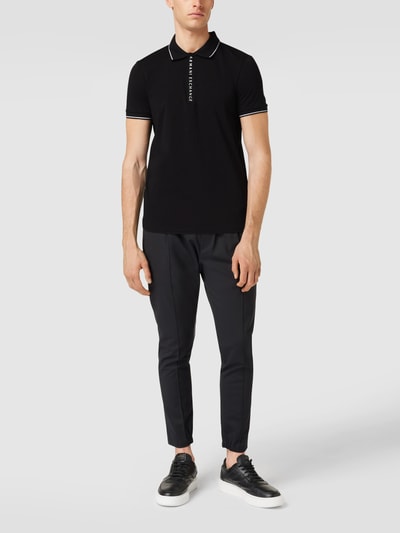 Armani Exchange Koszulka polo z detalami z logo Czarny 1