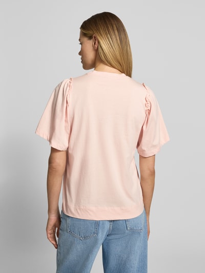 Selected krój regular fit t-shirt z czystej bawełny model 'PENELOPE' Różowy 5