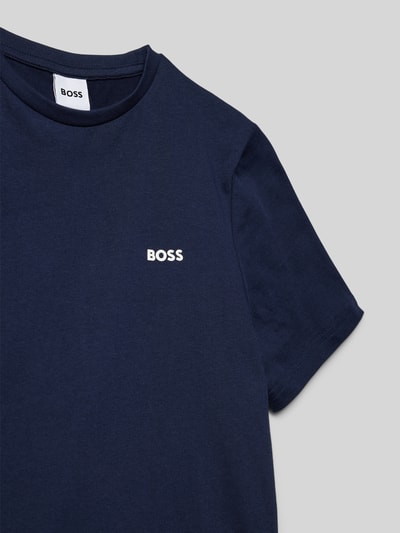 Boss T-shirt z okrągłym dekoltem Granatowy 2