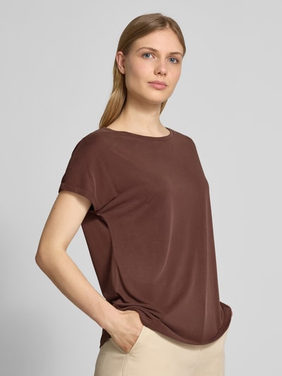 Christian Berg Woman T-shirt met geribde ronde hals Chocoladebruin - 3