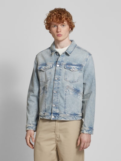 Tommy Jeans Regular Fit Jeansjacke aus Baumwoll-Mix Hellblau 4