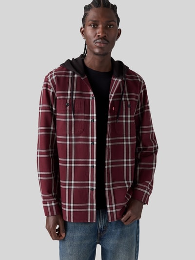 Levi's® Regular Fit Freizeithemd aus reiner Baumwolle mit Kapuze Bordeaux 1