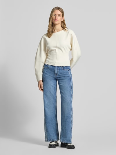 Gina Tricot Jeansy z szerokimi nogawkami z postrzępionymi szwami Jeansowy niebieski 1