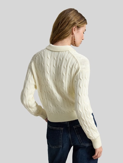 Polo Ralph Lauren Regular Fit Strickjacke aus reiner Baumwolle Offwhite 5