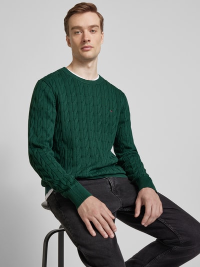 Tommy Hilfiger Gebreide pullover met kabelpatroon Flessengroen - 3