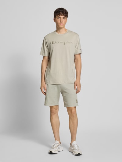 CHAMPION Sweatshorts mit Logo-Print Modell 'TAPE' Beige 1