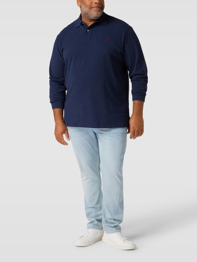 Polo Ralph Lauren Big & Tall PLUS SIZE Poloshirt mit langen Ärmeln Marine 1