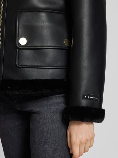 ARMANI EXCHANGE Jack in leerlook met tweewegsritssluiting Zwart - 3